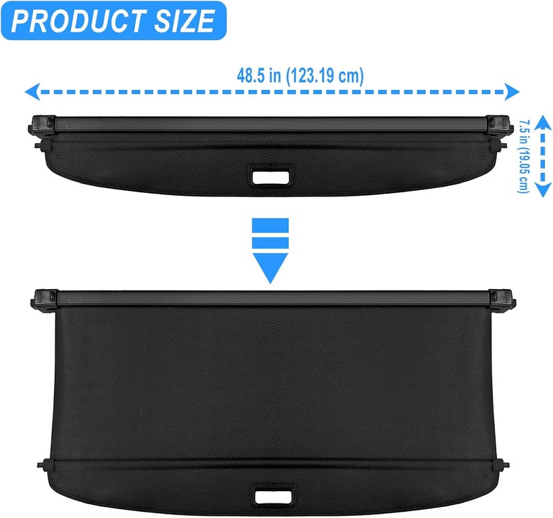 AUXKO Retractable Cargo Cover for Chevy Blazer EV/Honda Prologue 2025 2024, Luggage Security Shade Cover for 2025 Blazer EV/Prologue Shielding Shade Anti-Peeping Luggage Privacy Screen, Carbon Fiber - Image 5